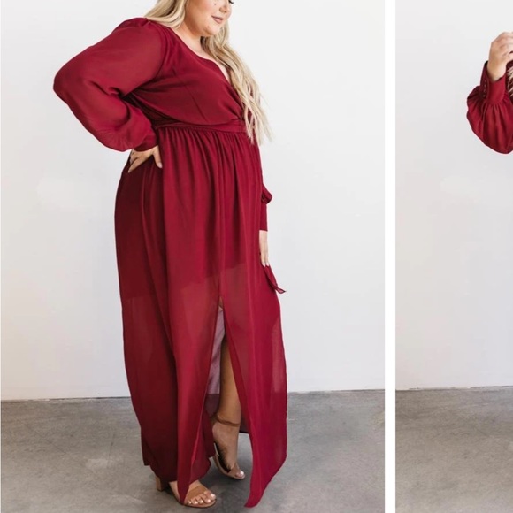 Baltic Born Celine Maxi Dress - Wine Red 3XL - Picture 9 of 15